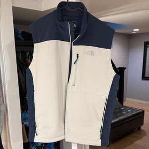 The North Face Navy and White Vest